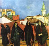 Dobrujan Landscape with Five Turk Women - Iosif Iser