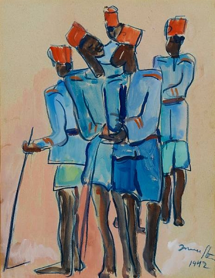 Watusi policemen, 1942 - Irma Stern