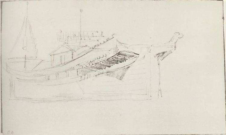 Aft part of barge, c.1893 - 艾萨克·伊里奇·列维坦