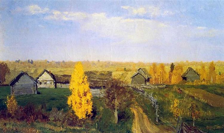 Golden autumn, village, 1889 - Isaak Iljitsch Lewitan