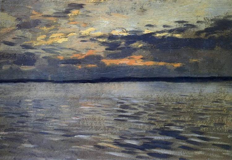 Озеро. Вечер., c.1895 - Исаак Левитан