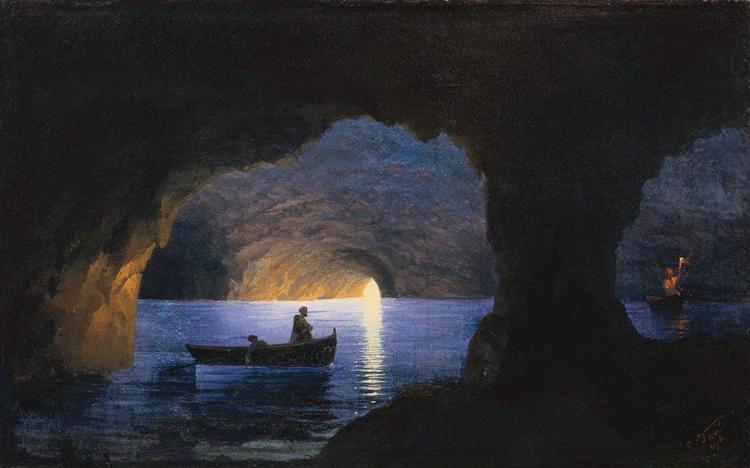 Azure Grotto. Naples, 1841 - 伊凡·艾瓦佐夫斯基