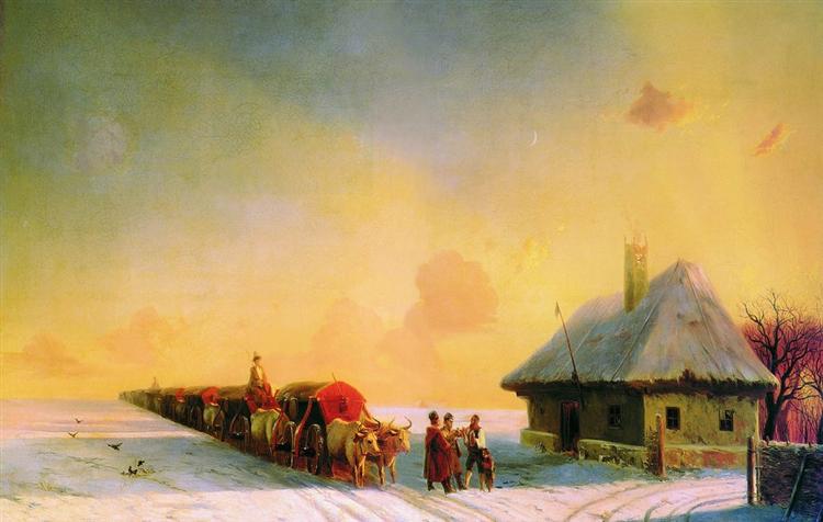 Chumaks in Little Russia, c.1880 - Ivan Konstantinovich Aivazovskii