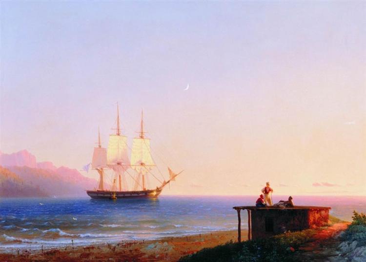 Fragata sob velas, 1838 - Ivan Konstantinovich Aivazovskii