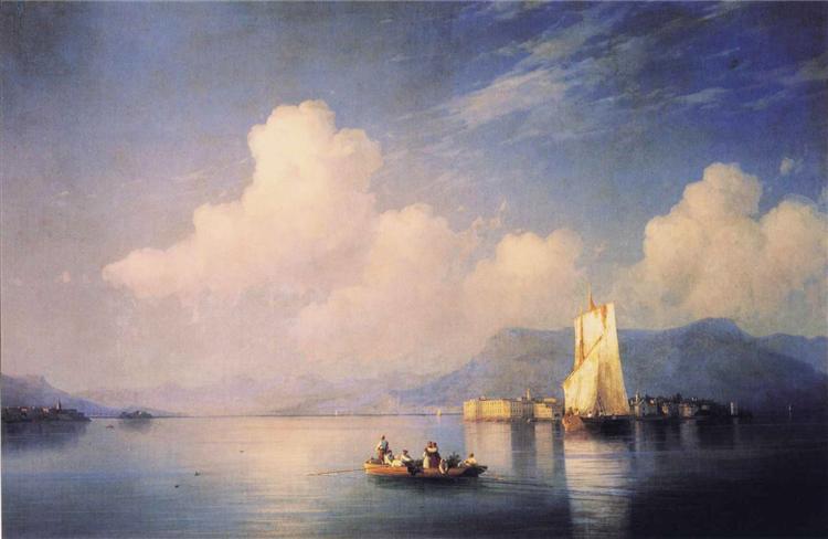 Озеро Маджоре ввечері, 1858 - Іван Айвазовський