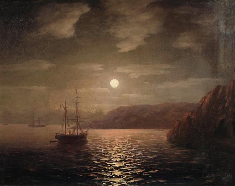 Lunar night on the Black sea, 1859 - Iwan Konstantinowitsch Aiwasowski