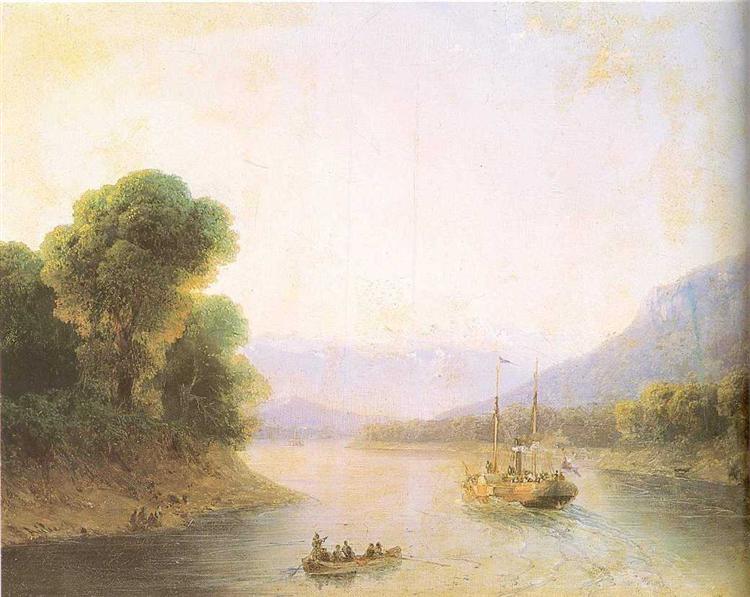 River Rioni. Georgia, 1880 - Ivan Aïvazovski