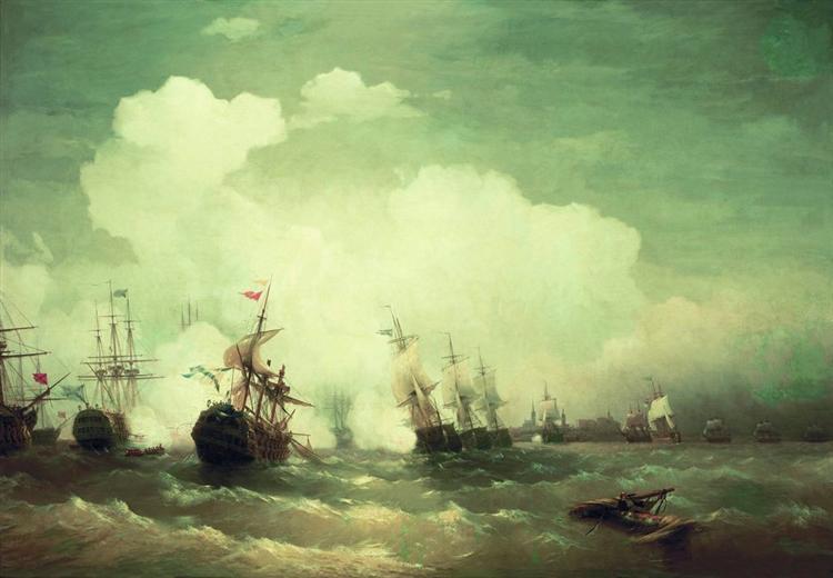 Sea battle at Revel, 1846 - Iván Aivazovski