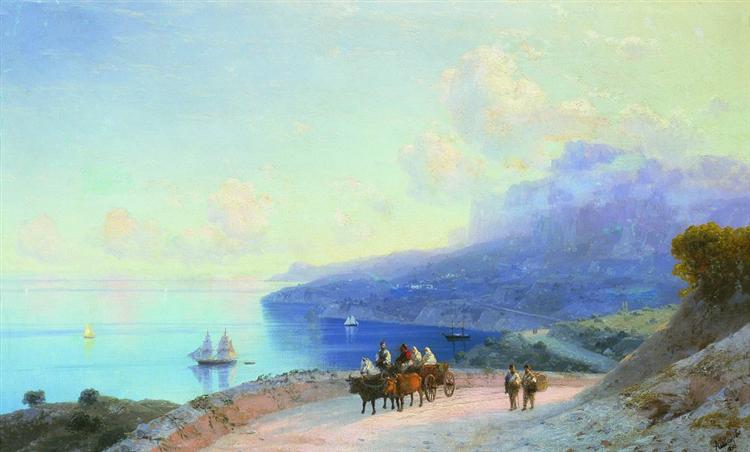 Sea coast. Crimean coast near Ai-Petri, 1890 - Iván Aivazovski