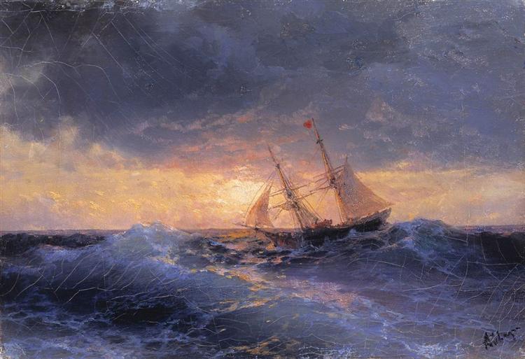Sea. Sunset, 1896 - 伊凡·艾瓦佐夫斯基