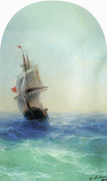 Stormy sea, 1872 - Iván Aivazovski