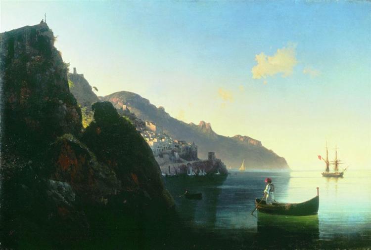 The Coast at Amalfi, 1841 - 伊凡·艾瓦佐夫斯基