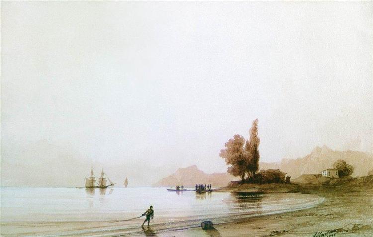 Вид на скалистый берег со стороны моря, 1845 - Иван Айвазовский