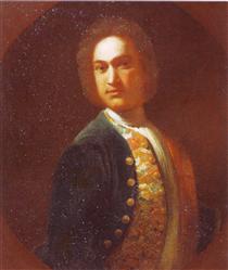 Portrait of young man in a green coat - Иван Никитин