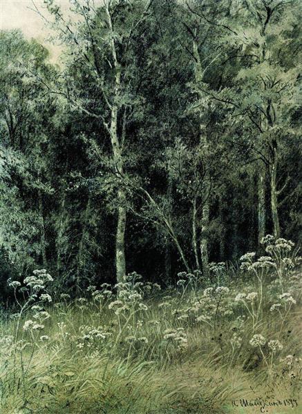 Цветы в лесу, 1877 - Иван Шишкин