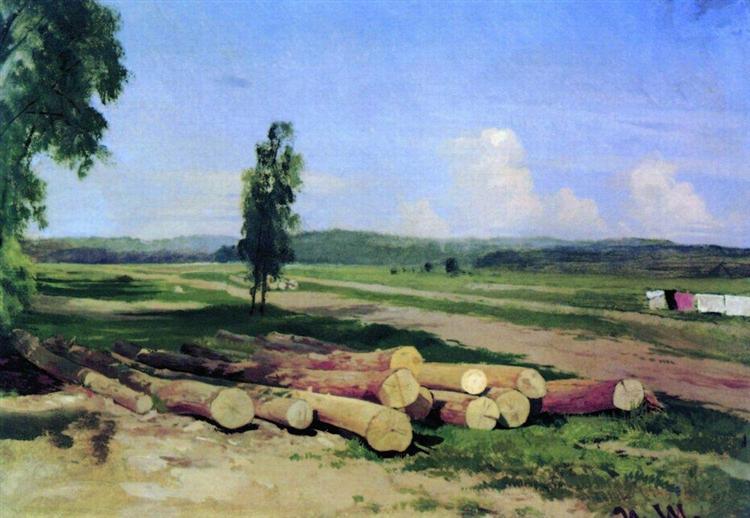 Logs. Kostiantynovka village near the Red village, 1868 - 1869 - Iwan Iwanowitsch Schischkin