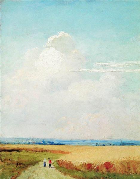 Study for the painting "Noon in the vicinity of Moscow" - 伊凡·伊凡諾維奇·希施金