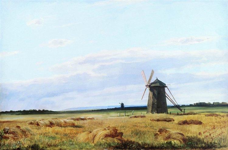 Windmill in the field, 1861 - Іван Шишкін