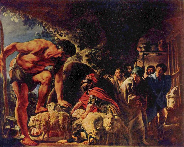 Odysseus in the Cave of Polyphemus, c.1635 - 雅各布·乔登斯