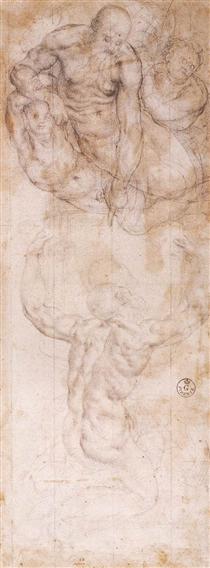 Study to "Moses Receiving the Tablets of Law" - Jacopo Pontormo