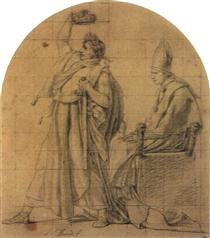 Napoleon Holding Josephine's Crown - Jacques-Louis David