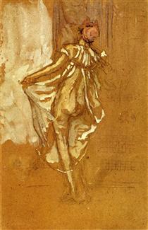 A Dancing Woman in a Pink Robe Seen from the Back - James Abbott McNeill Whistler
