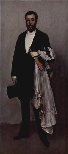 Arrangement in Light Pink and Black: Portrait of Théodore Duret, 1883 - 惠斯勒
