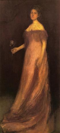 Rose and Green: The Iris - Portrait of Miss Kinsella - James McNeill Whistler