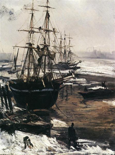 The Thames in Ice, 1860 - 惠斯勒