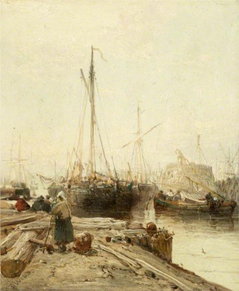 A Quay with Shipping - James Webb
