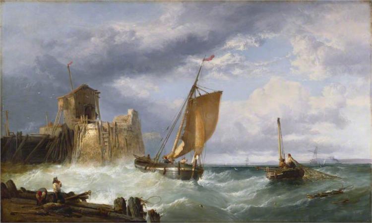 Fishing on a Squally Day, 1861 - James Webb