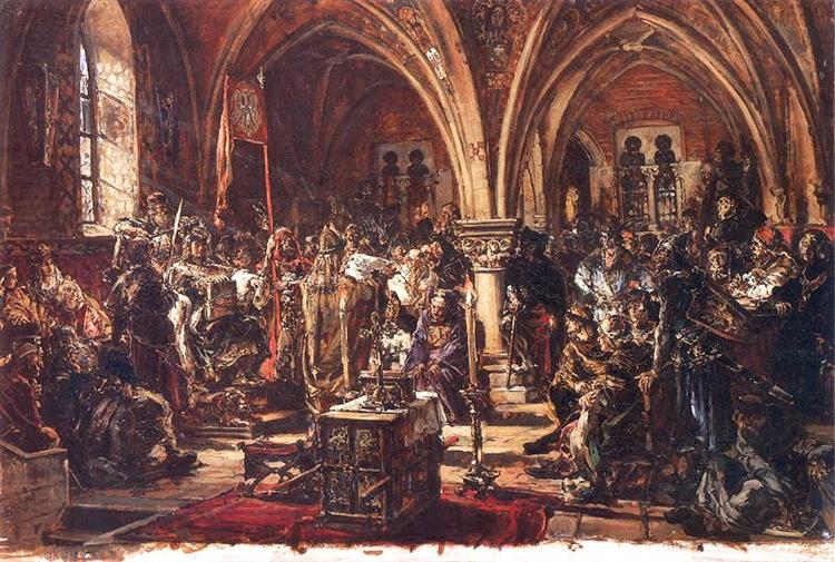 The First Sejm, Recording of laws  A D  1182, 1888 - Jan Matejko