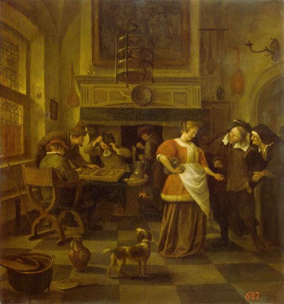 Сцена в кабачке, c.1670 - Ян Стен