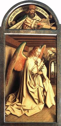 Angel Annunciate, from exterior of left panel of the Ghent Altarpiece - Ян ван Ейк