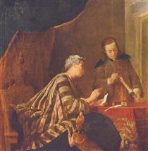 Lady Sealing a Letter - Jean-Baptiste-Simeon Chardin