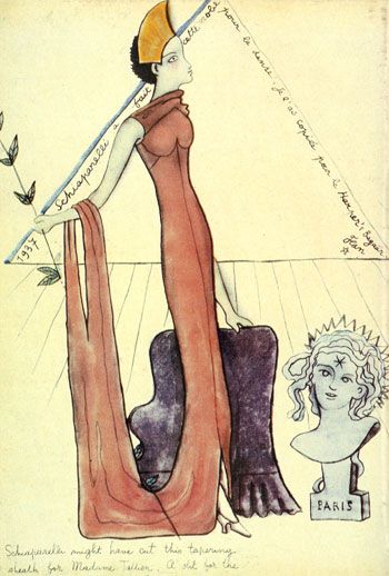Elsa Schiaparelli gown in Harper's Bazaar, 1937 - Jean Cocteau