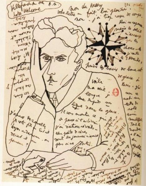 Self-Portrait in a letter to Paul Valéry, 1924 - Жан Кокто