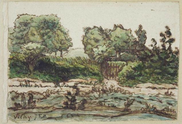 Orchard Fence near Vichy, 1867 - Jean-François Millet