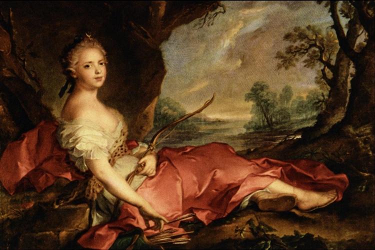 Portrait of Mary Adelaide of France as Diana, 1745 - Жан-Марк Натьє