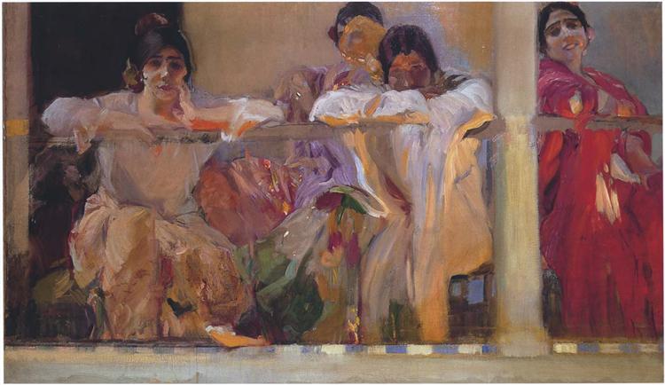 Artist's Patio, Cafe Novedades, Seville, 1915 - Joaquin Sorolla
