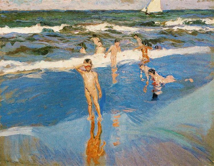 Boys in the sea - Joaquin Sorolla