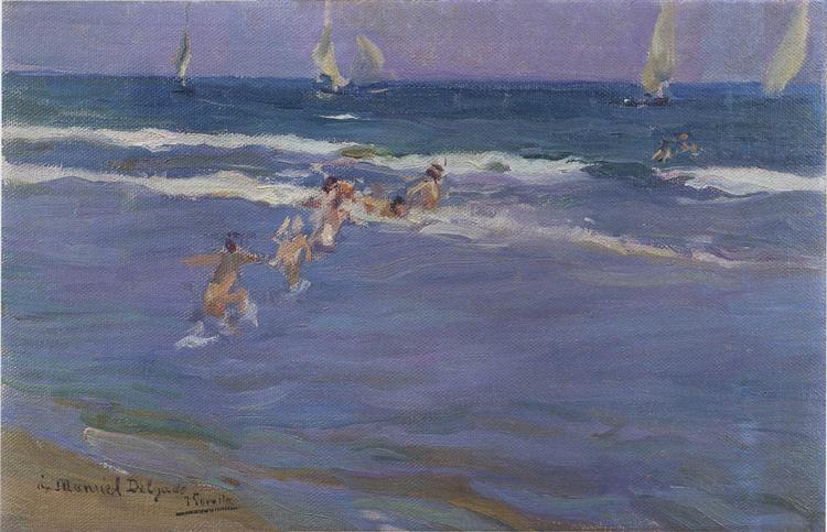 Children in the sea, 1909 - Хоакін Соролья