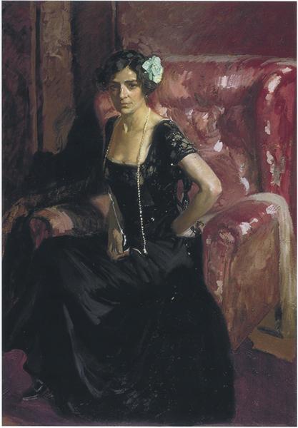 Clotilde in an Evening Dress, 1910 - Хоакин Соролья