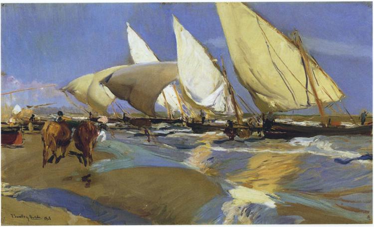 Return From Fishing, 1908 - 霍金‧索羅亞