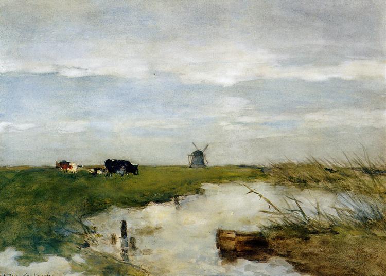 Dutch polder landscape - Іоган Гендрік Вейсенбрух
