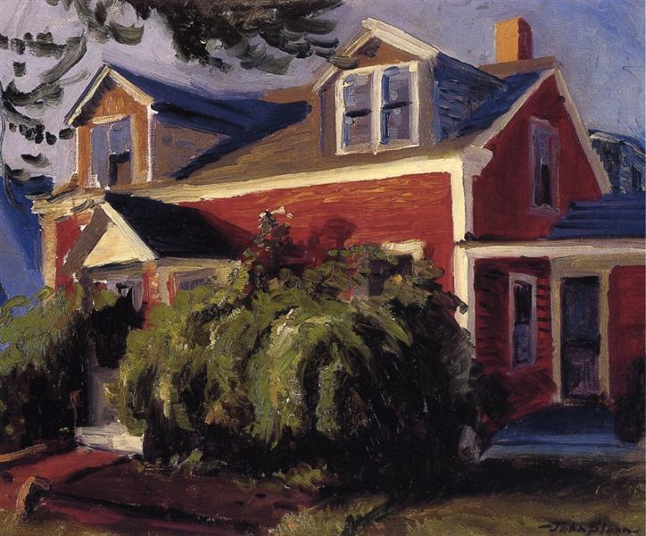 Our Red Cottage, Gloucester, 1916 - John French Sloan