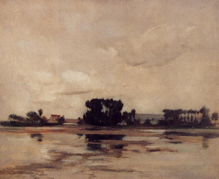 Etang (also known as The Pond), c.1884 - Джон Генри Твахтман (Tуоктмен)