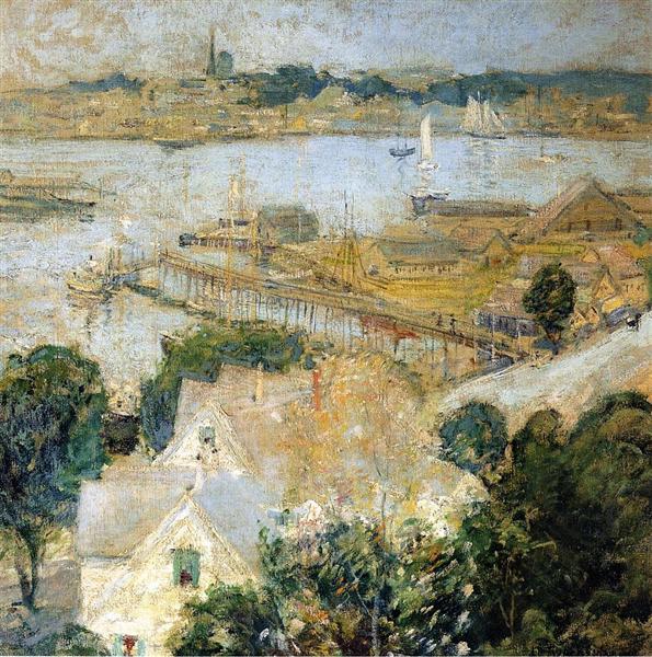 Gloucester Harbor, c.1900 - Джон Генрі Твахтман (Tуоктмен)