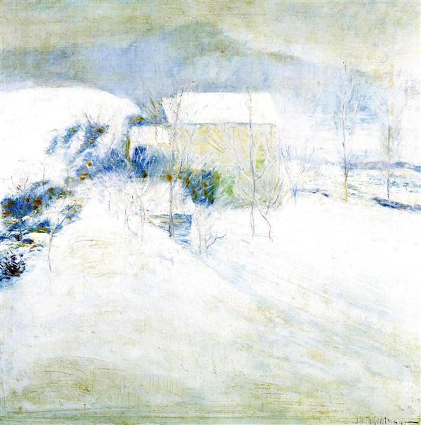 Snow Scene at Utica, c.1897 - c.1899 - Джон Генрі Твахтман (Tуоктмен)