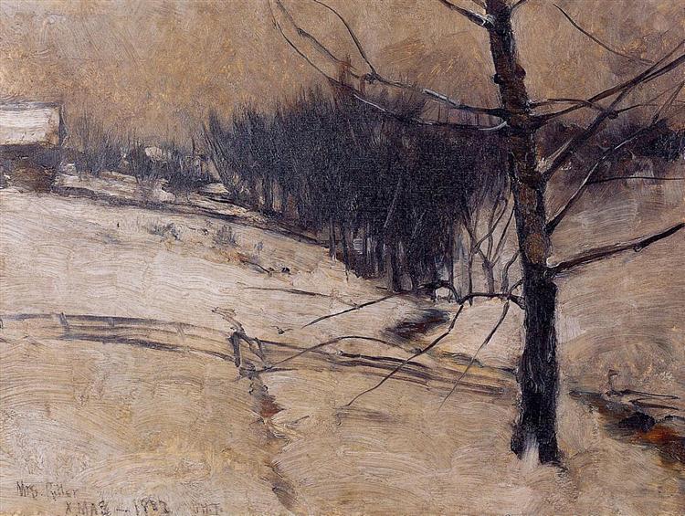 Snow Scene, 1882 - Джон Генри Твахтман (Tуоктмен)